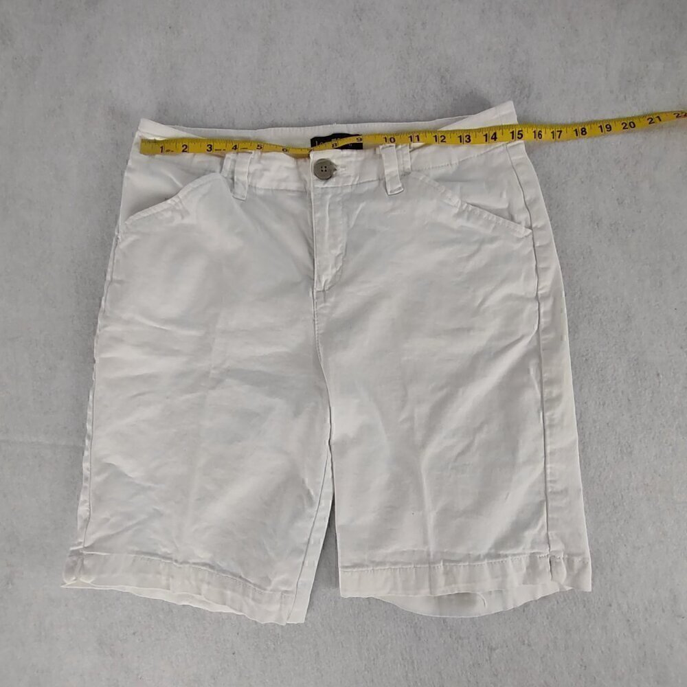 Lee Women's Cotton Blend White Mid Rise Regular Shorts Size 8M - Picture 5 of 11